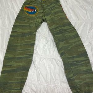green camo aviator nation sweatpants size xs
